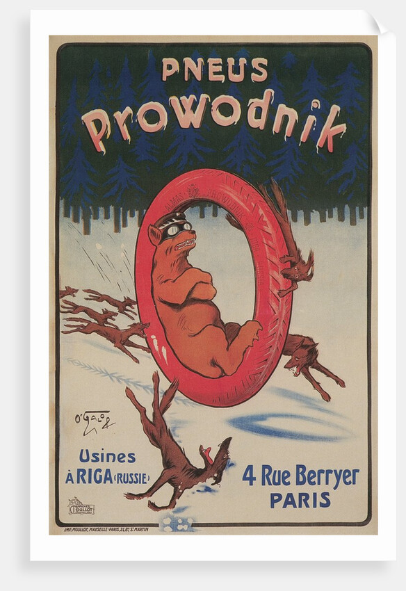 French Advertisement for Prowodnik Tires by Anonymous