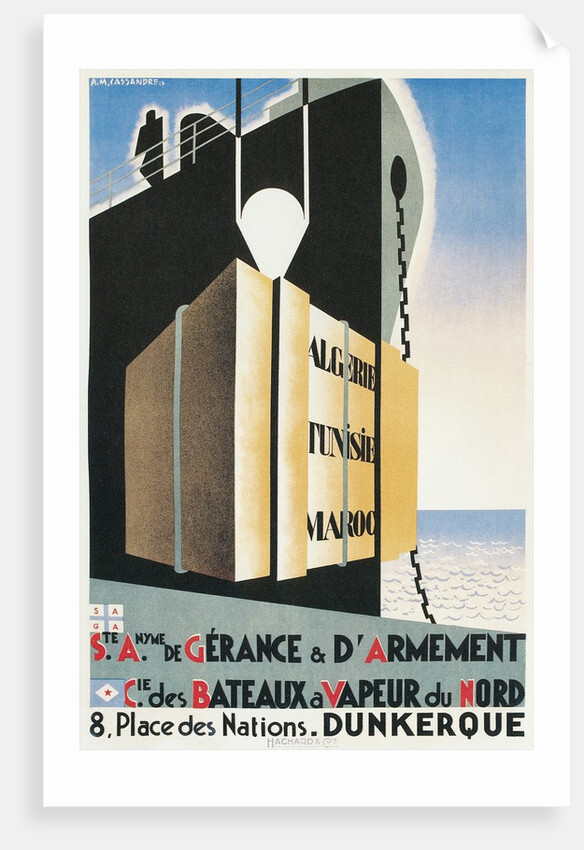 French Ad for Steamship Line Port, Dunkirk by Anonymous