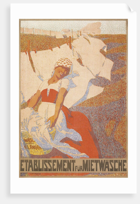 Pointillist Poster for Laundry Service by Anonymous
