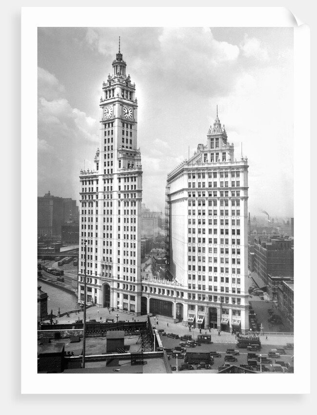 Wrigley Building on Michigan Avenue in Chicago, ca. 1928 by Anonymous
