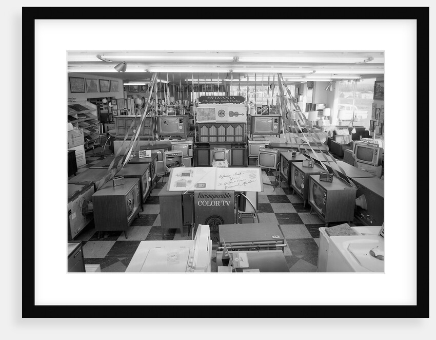 Television and appliance showroom in Chicago, ca. 1965 by Anonymous