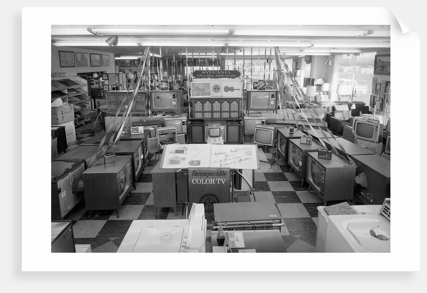 Television and appliance showroom in Chicago, ca. 1965 by Anonymous