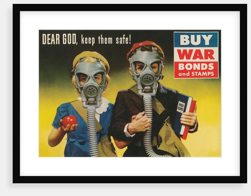 War Bonds Poster, Children in Gas Masks by Anonymous