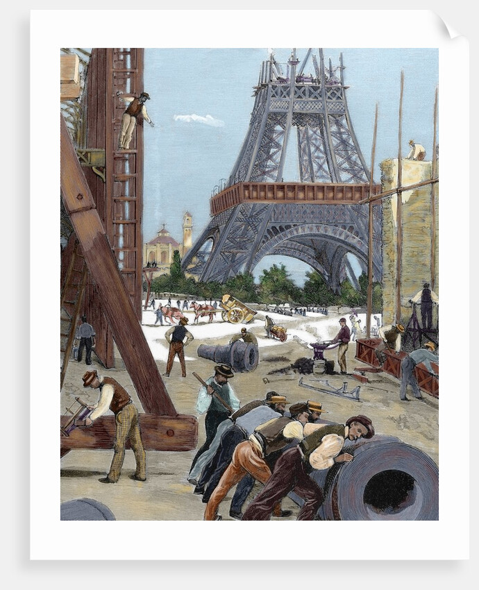 Paris. Universal Exhibition of 1889. Construction of the Eiffel Tower by Anonymous