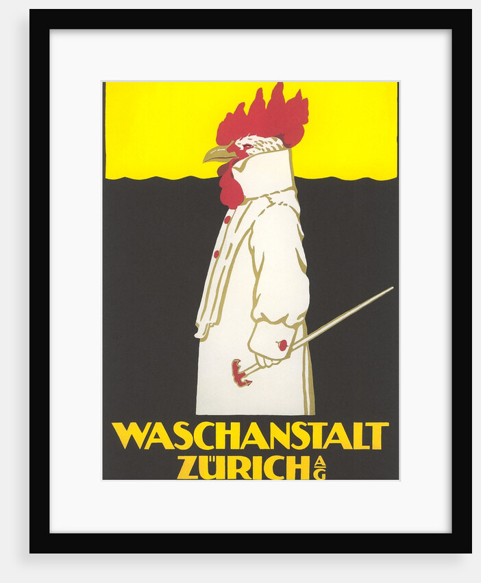 Poster for Zurich Laundry Service with Rooster by Anonymous
