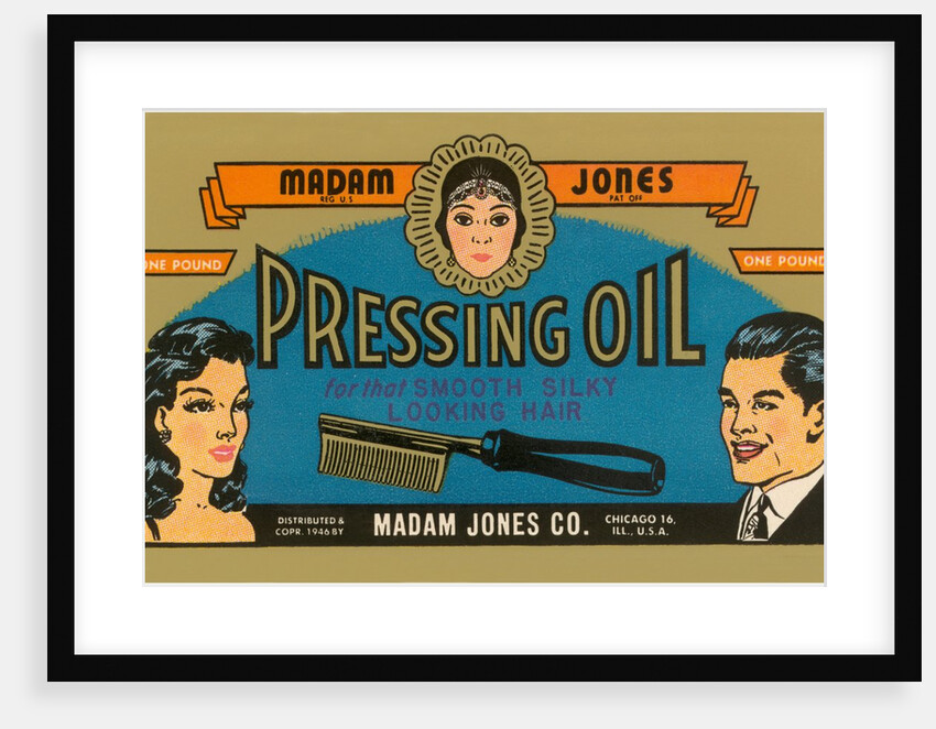 Pressing Oil Hair Tonic Label by Anonymous