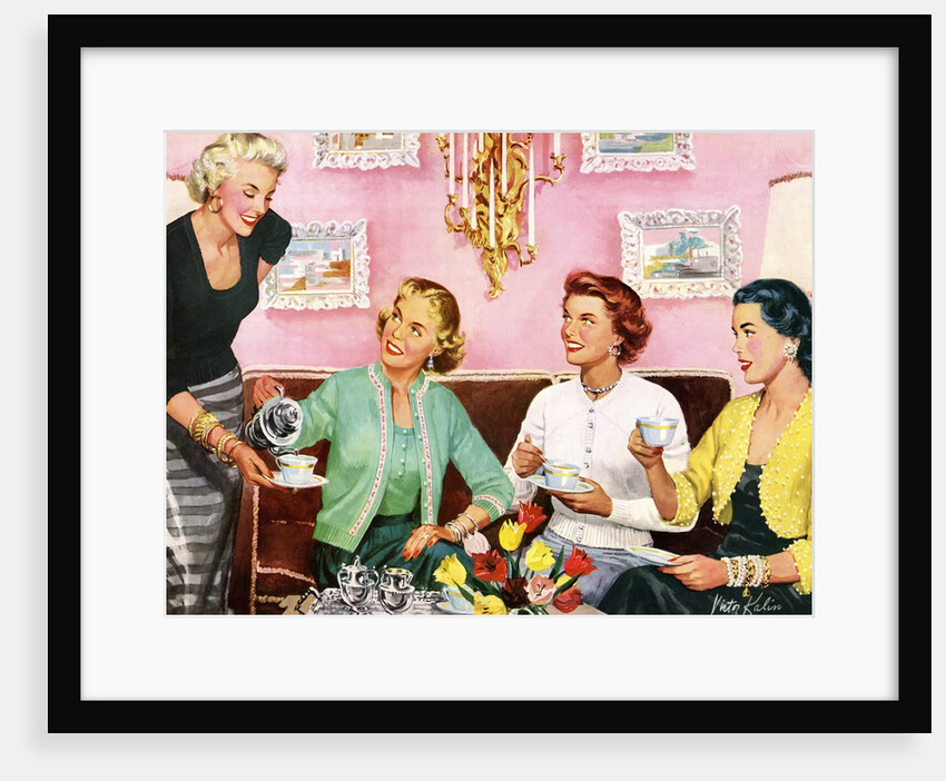Four Happy Housewives Having Tea by Anonymous