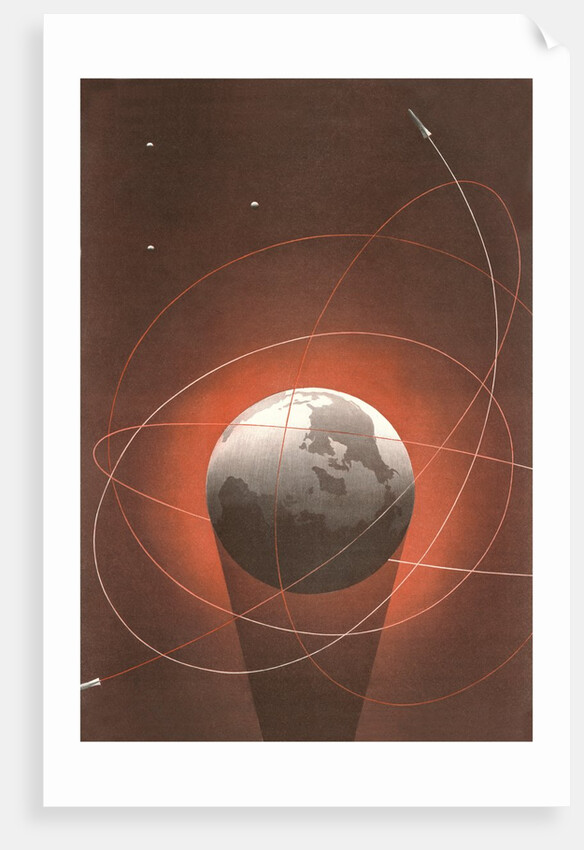 Rocket Paths around Globe by Anonymous