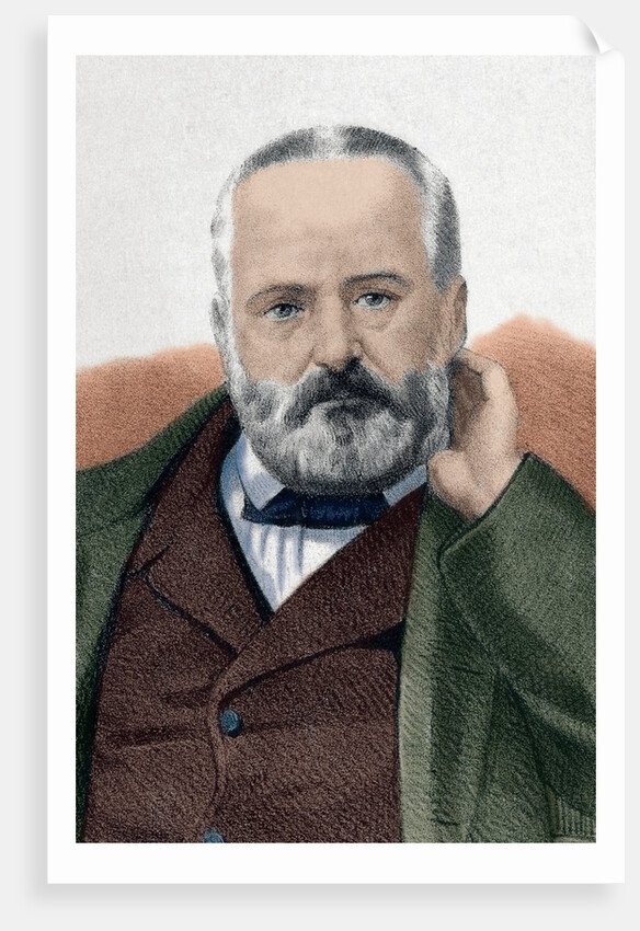 Victor Hugo (1802-1885). French poet, novelist, and dramatist to the Romantic movement. Engraving. C by Anonymous