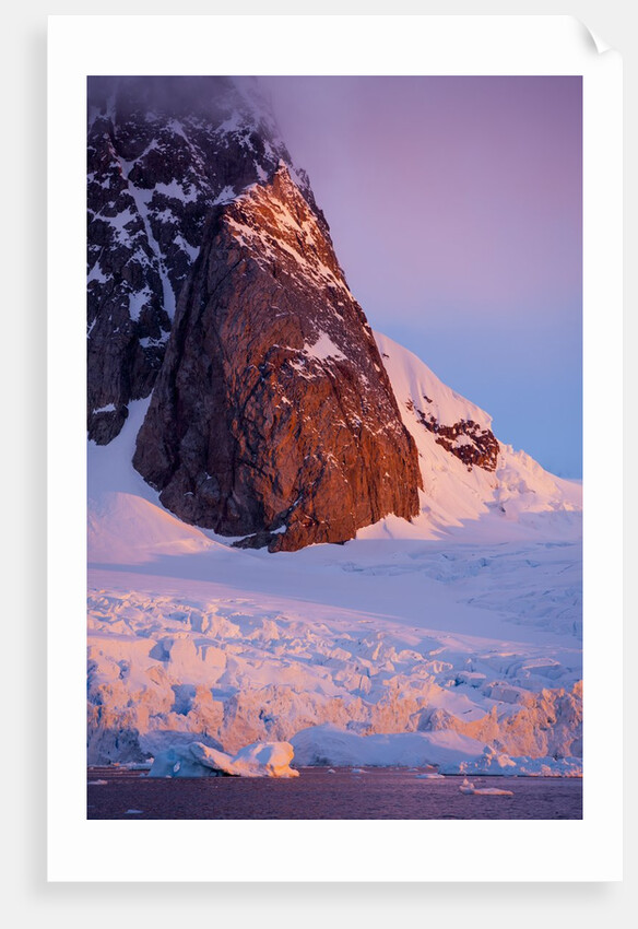 Mountain peak and glacier in Lemaire Channel, Antarctica by Anonymous
