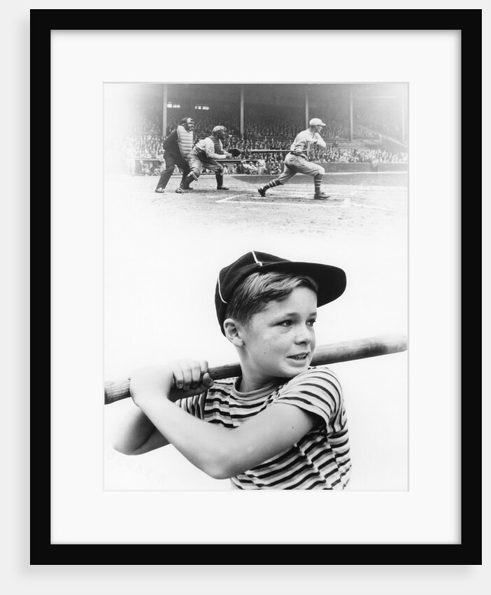 1930s boy daydreaming about professional baseball by Anonymous