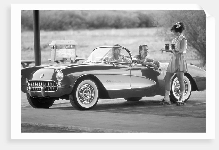 1980s 1990s Carhop on roller skates by Anonymous