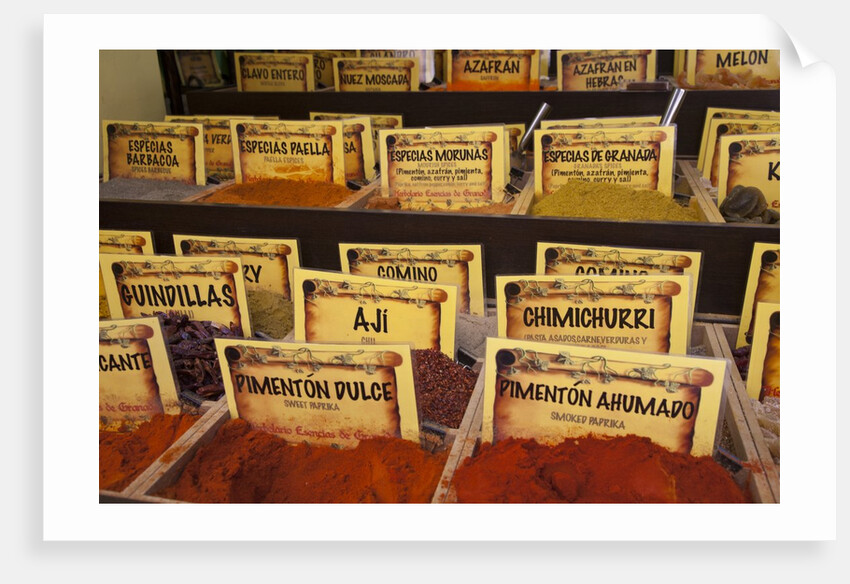 Spices for sale at an outdoor market in Granada by Anonymous