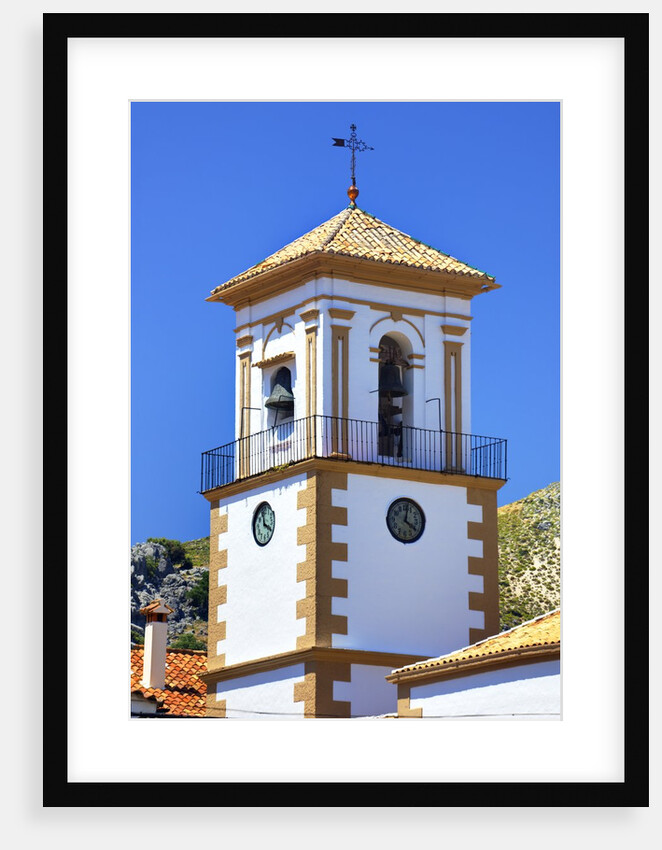 Bell tower of the Iglesia de la senora de la Encarnacion Church in Grazalema, Spain by Anonymous