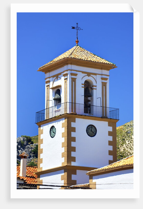 Bell tower of the Iglesia de la senora de la Encarnacion Church in Grazalema, Spain by Anonymous