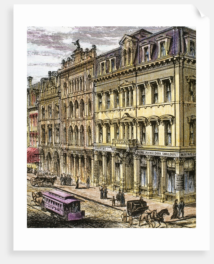 Building Maine Savings Bank in Portland, 1876 by Anonymous