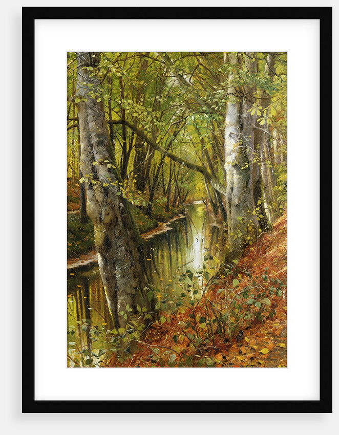 A Wooded River Landscape by Peder Monsted