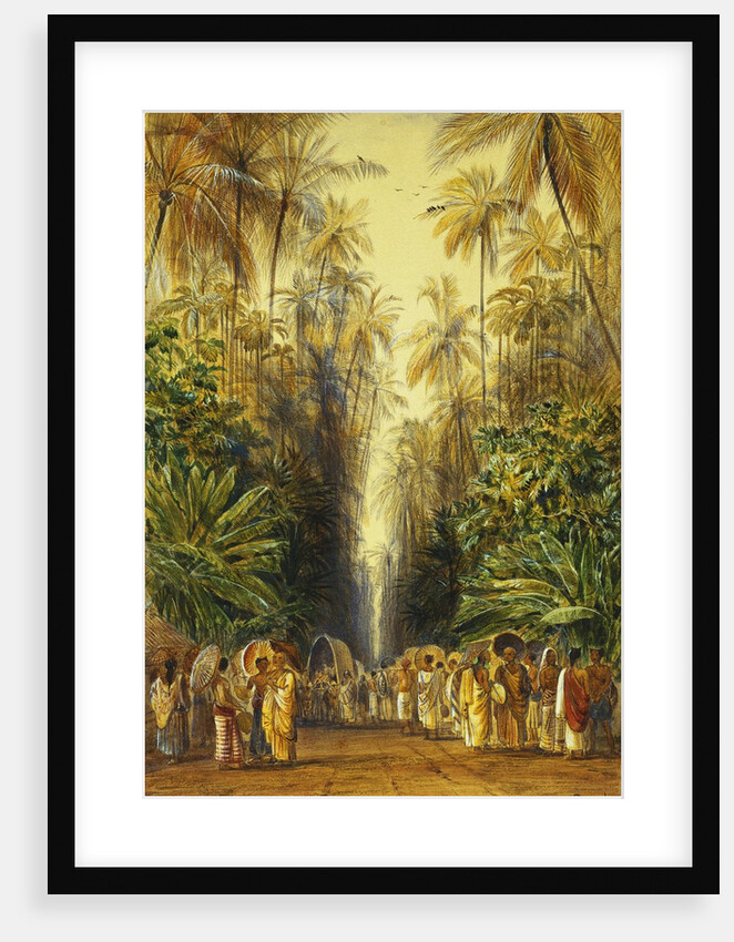 Figures on a Road Near Galle, Ceylon by Edward Lear