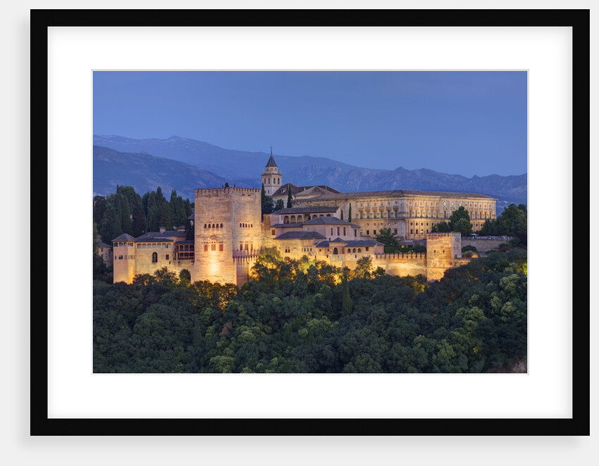 View of Alhambra Palace in the evening by Anonymous