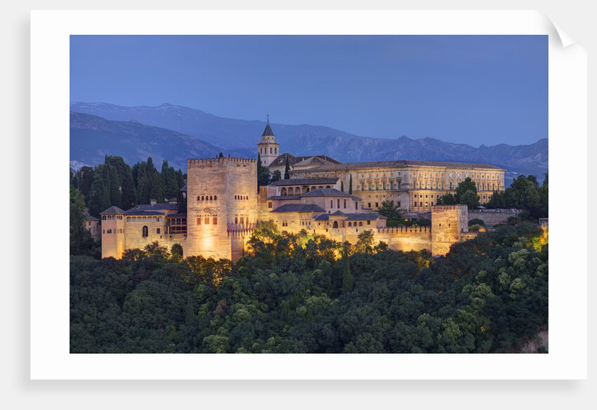 View of Alhambra Palace in the evening by Anonymous