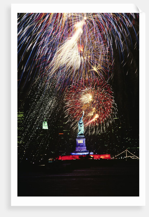 1980s Statue of Liberty fireworks NYC by Anonymous