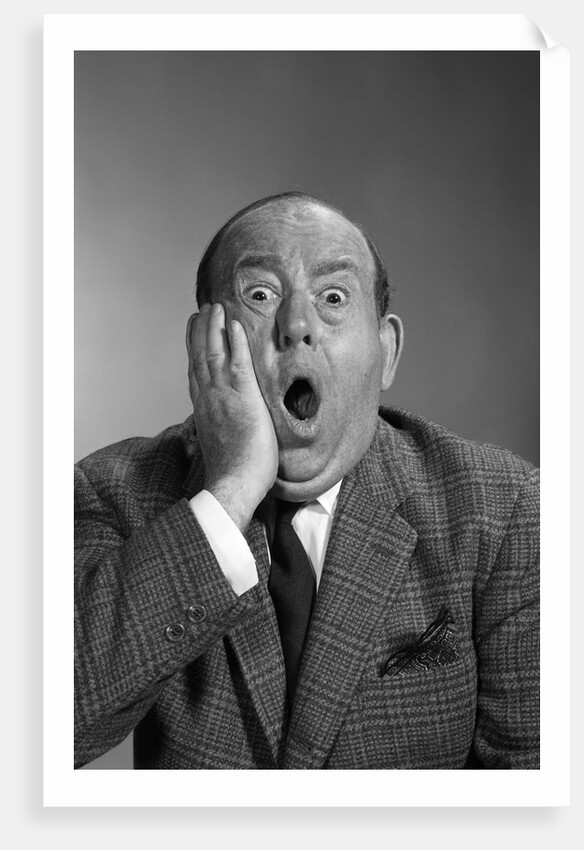 1960s balding man with a shocked expression by Anonymous