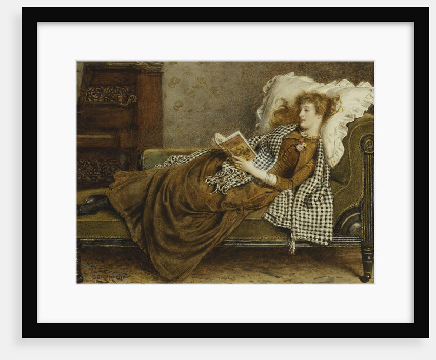 A Young Lady Reading in an Interior by George Goodwin Kilburne