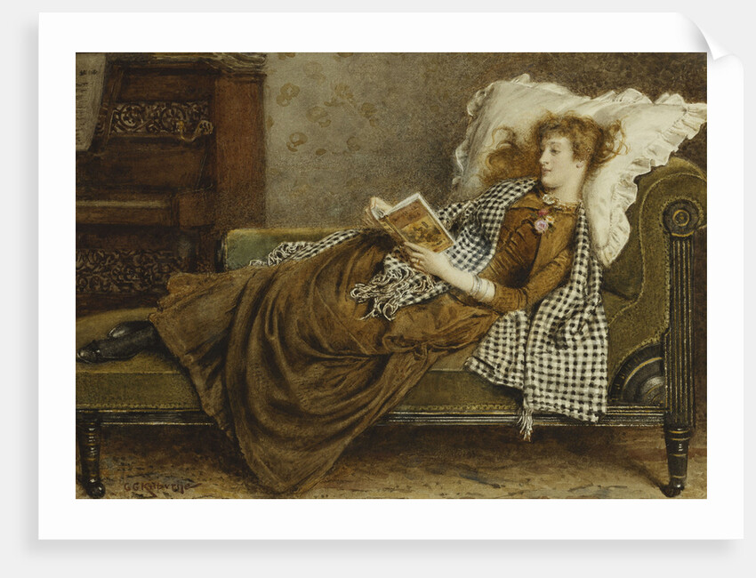A Young Lady Reading in an Interior by George Goodwin Kilburne