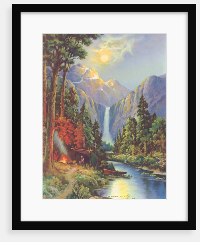 Camping by a Mountain Stream by Anonymous
