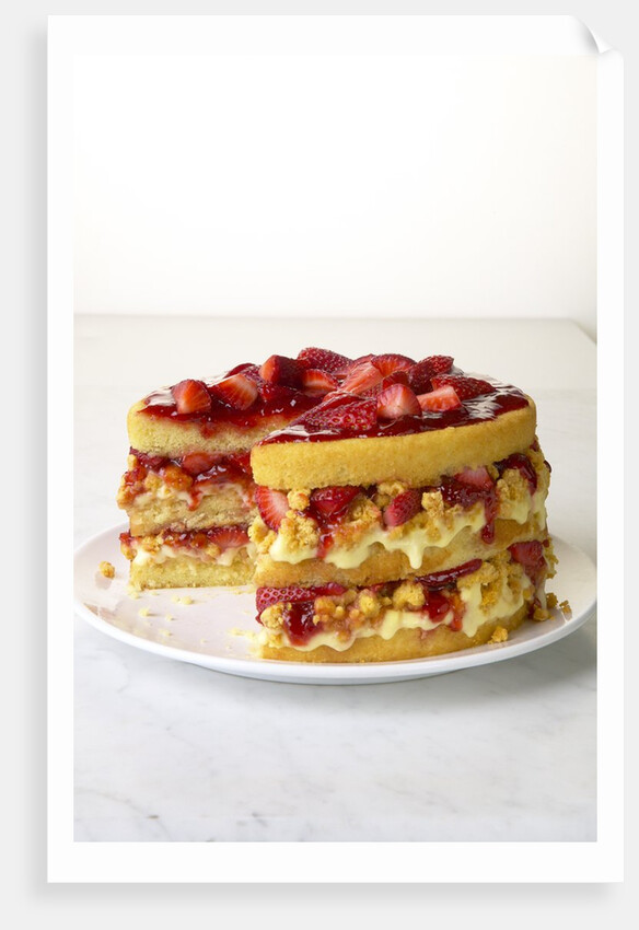 Strawberry shortcake with cornbread by Anonymous
