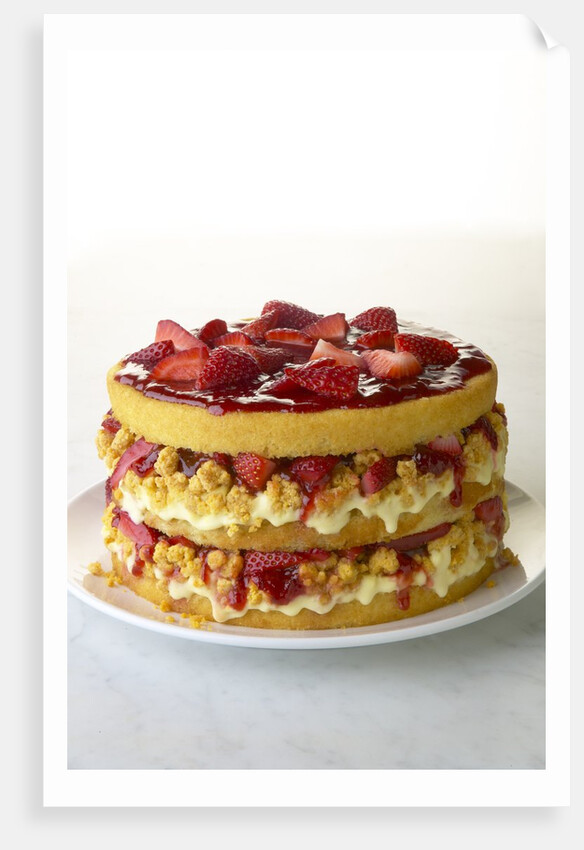Strawberry shortcake with cornbread by Anonymous