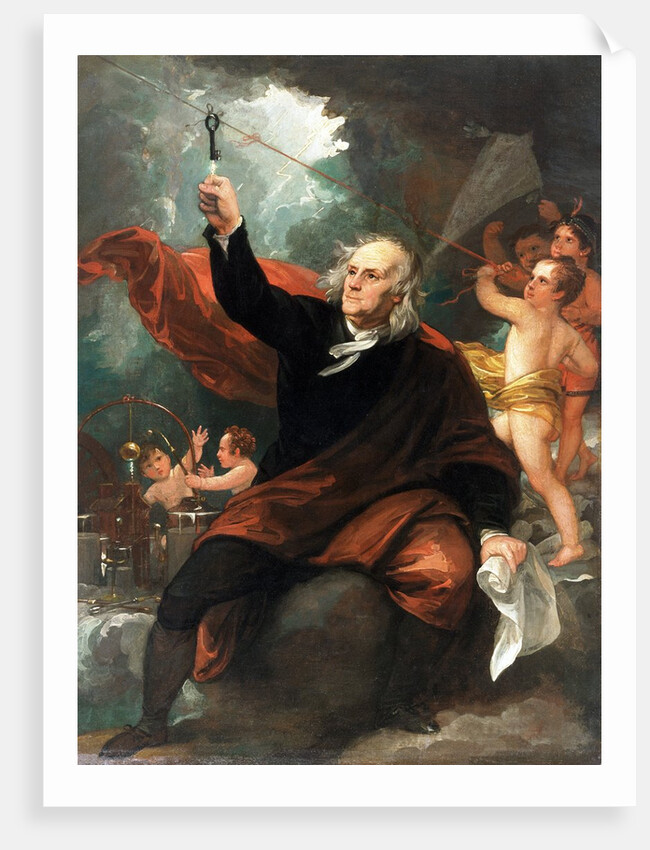 Benjamin Franklin Drawing Electricity from the Sky by Benjamin West