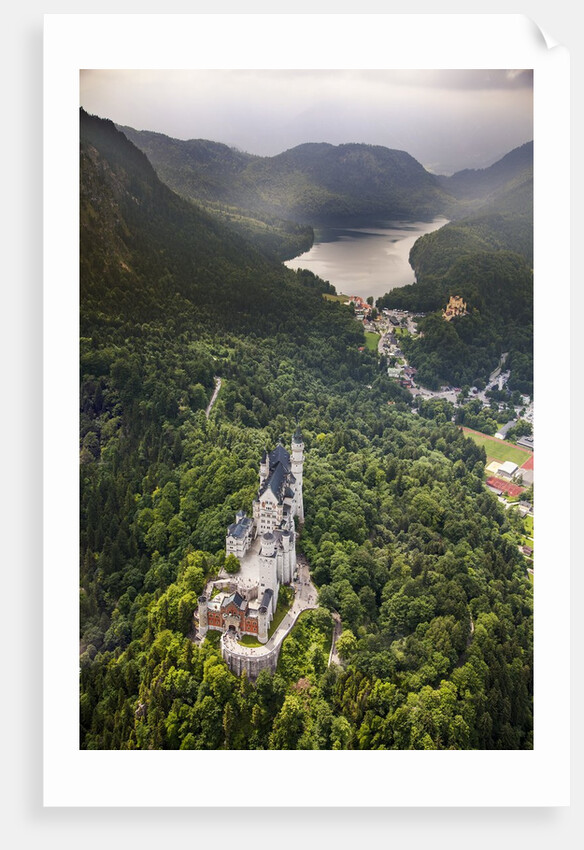 Aerial view of the great castle Neuschwanstein by Anonymous