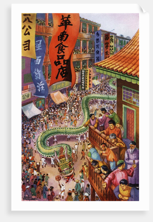 The Feast of Lanterns Celebration in Chinatown, Pacific Grove, California. by Anonymous