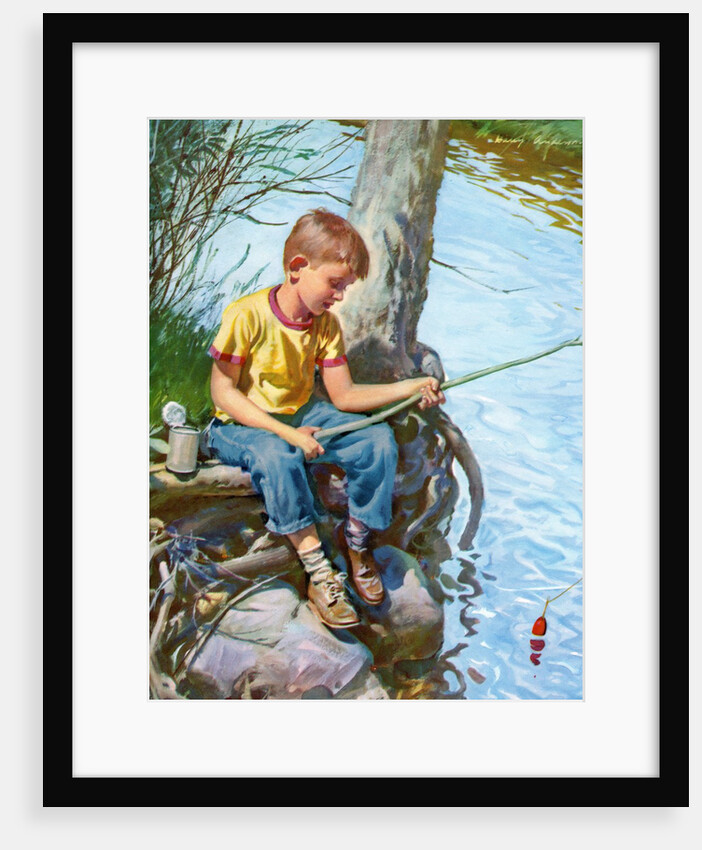 Young Boy at a Fishing Hole. by Anonymous