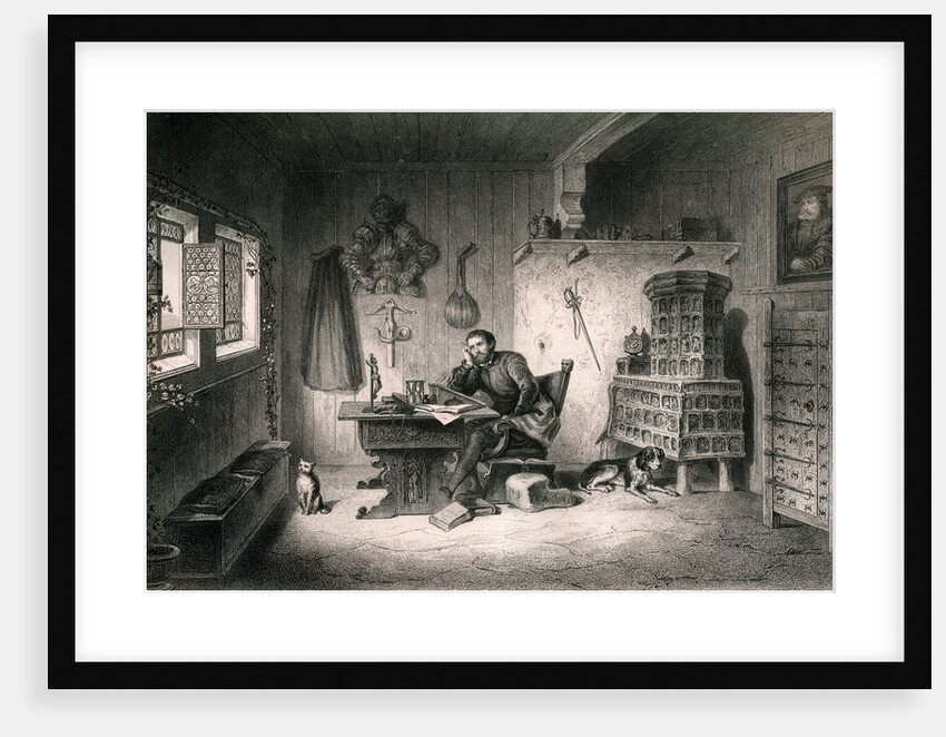 Martin Luther Writing at Wartburg Castle, 1521-1522. by Anonymous