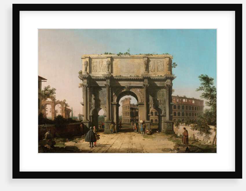 View of the Arch of Constantine with the Colosseum by Canaletto