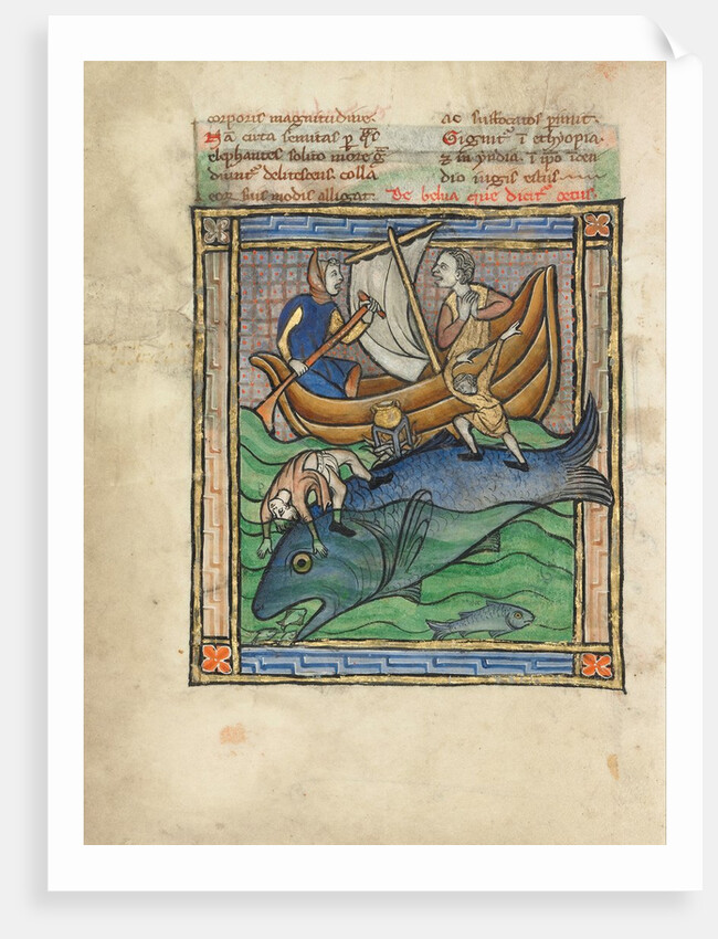 Two Fishermen on a Sea Monster, by Anonymous