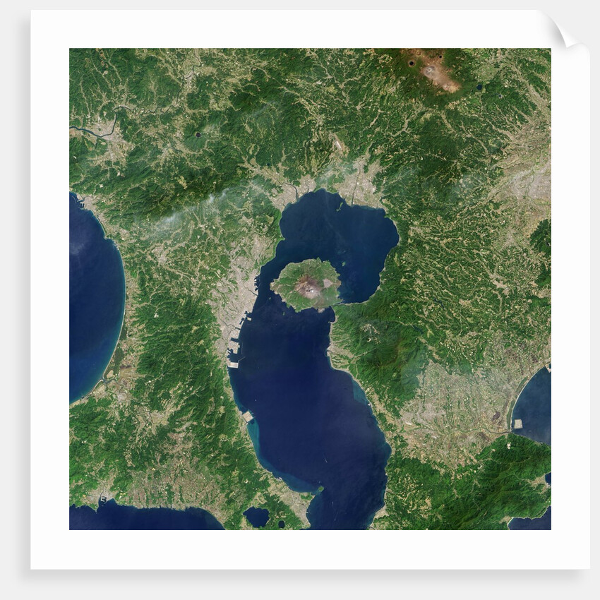 Satellite View of Sakura-jima Volcano in Japan by Anonymous