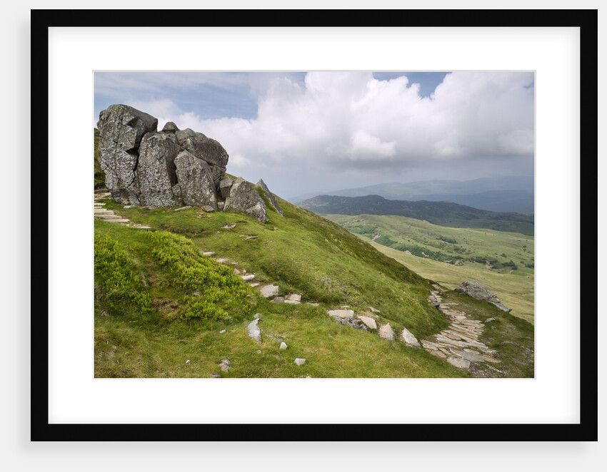 View From Cadair Idris Looking North Towards Dolgellau Over Fields and Countryside by Anonymous