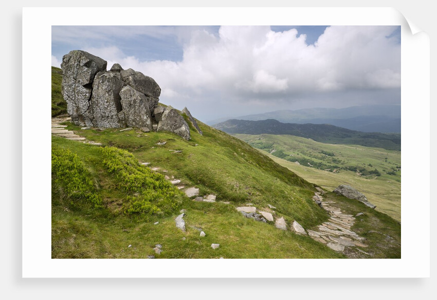 View From Cadair Idris Looking North Towards Dolgellau Over Fields and Countryside by Anonymous