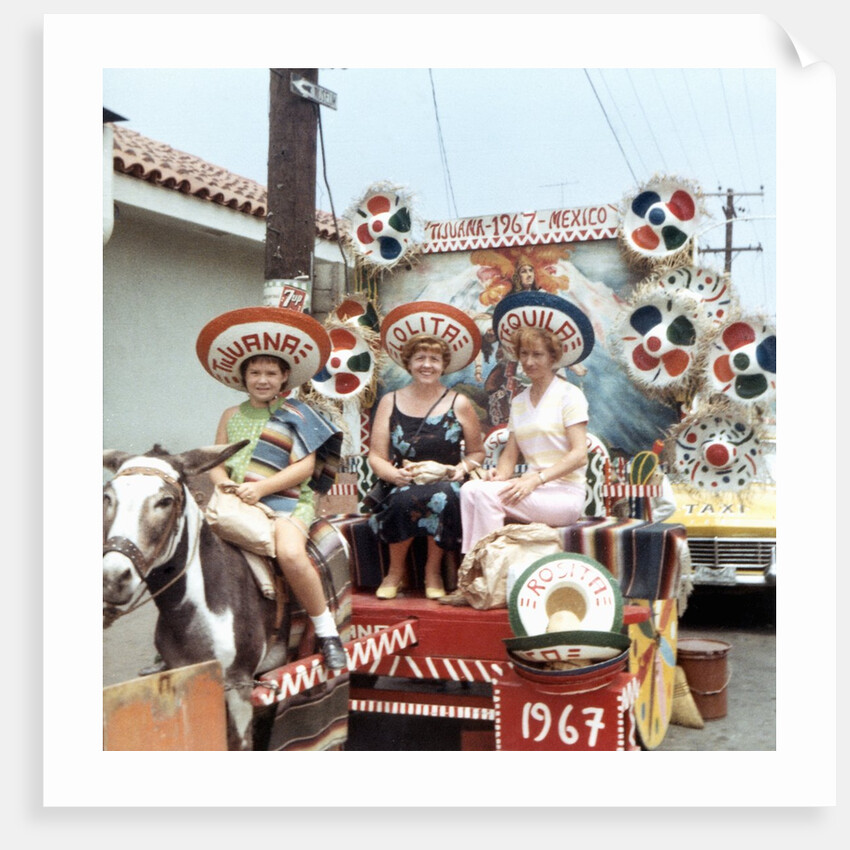 Mother and daughters as tourists in Tijuana, Mexico, ca. 1967 by Anonymous