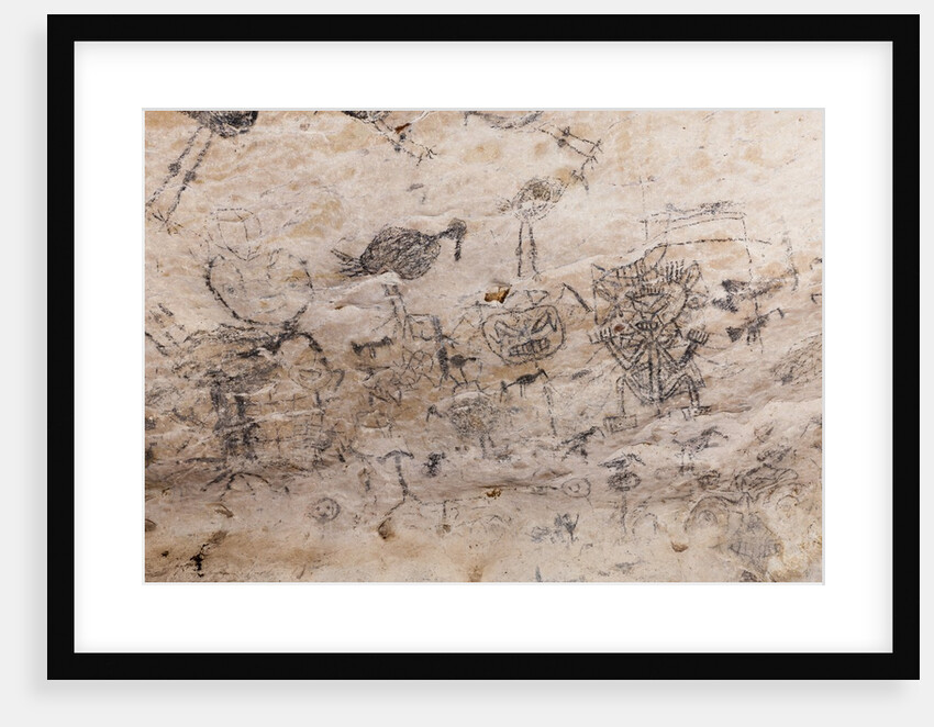 Pre-Columbian Rock paintings inside La Linea Limestone Cave, Dominican Republic by Anonymous