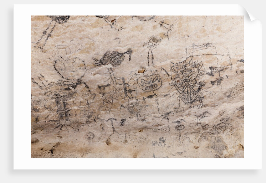 Pre-Columbian Rock paintings inside La Linea Limestone Cave, Dominican Republic by Anonymous