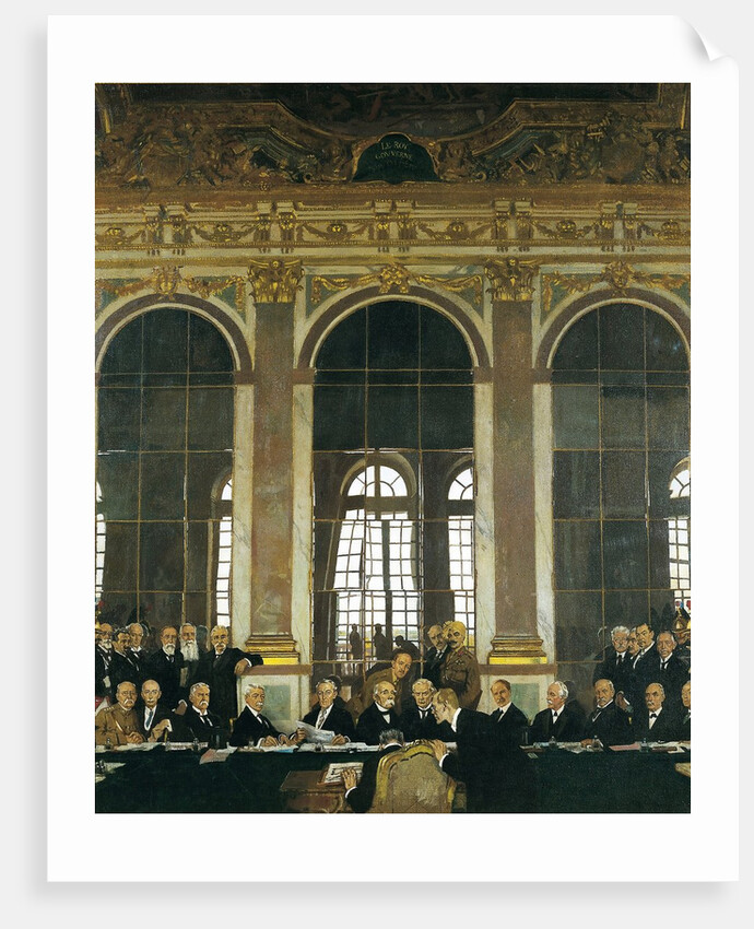The Signing of the Peace Treaty in the Hall of Mirrors, Versailles, 28th June 1919 by William Orpen