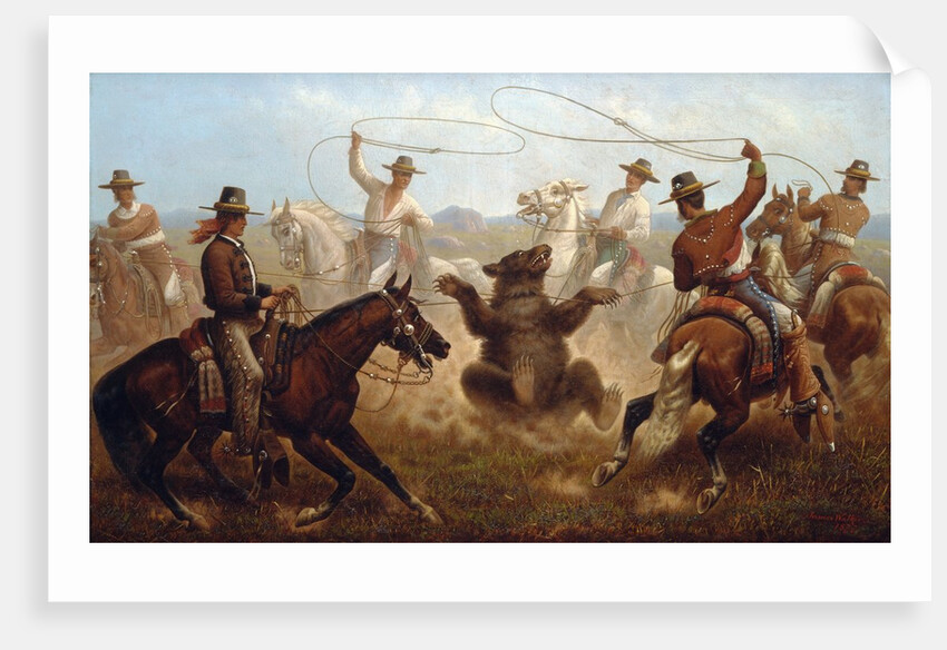 Cowboys Roping a Bear by James Walker