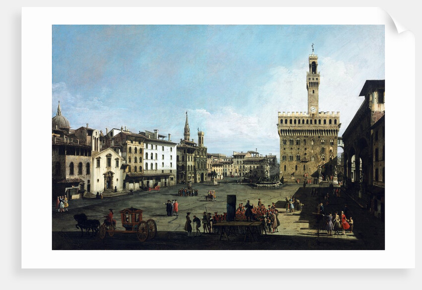 The Piazza della Signoria and Palazzo Vecchio in Florence by Bernardo Bellotto