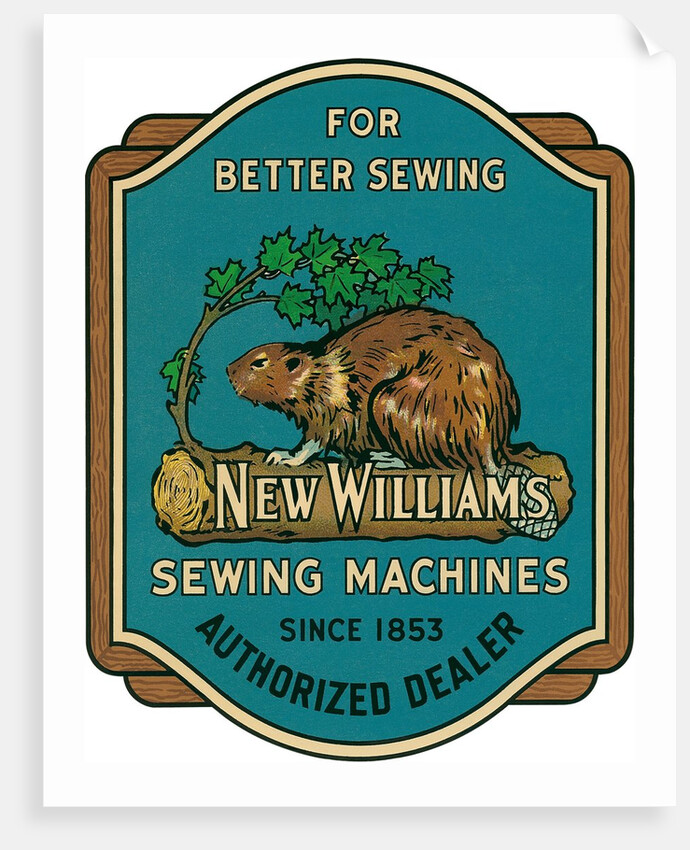 Sewing Machine Ad with Beaver by Anonymous