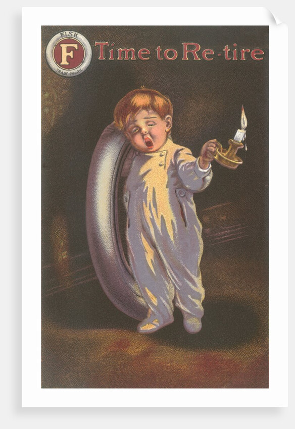 Sleepy Boy with Tire and Candle by Anonymous