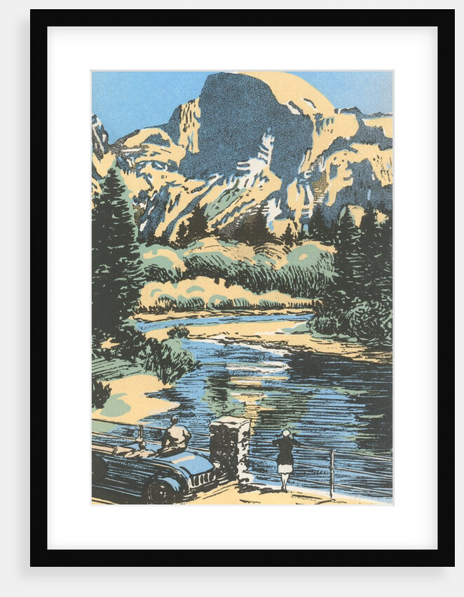 Scenic Vista Woodcut by Anonymous